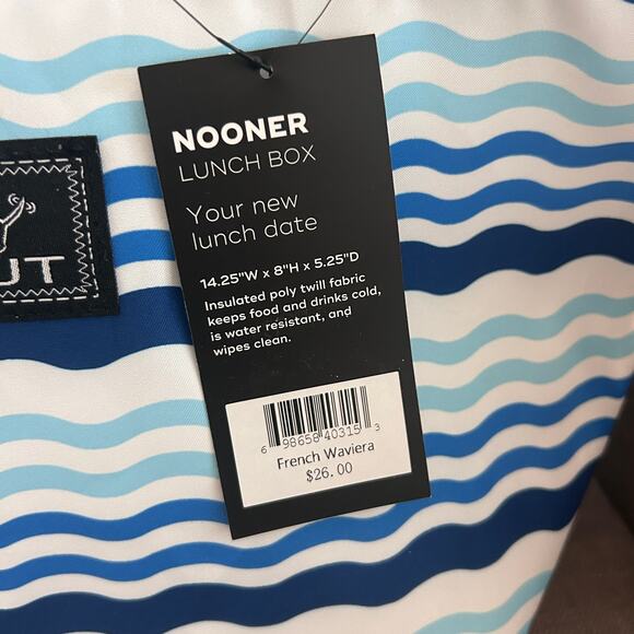 SCOUT Bags Blue Stripes French Waviera Nooner Lunch Box NEW - Picture 2 of 5